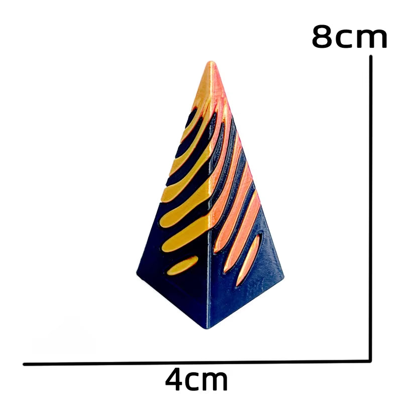 Kids 3D Printed Spiral Cone Fidgeting Toy Impossible Pyramid Passthrough Sculpture Antistress Anxiety Relieving Game Adults Toys