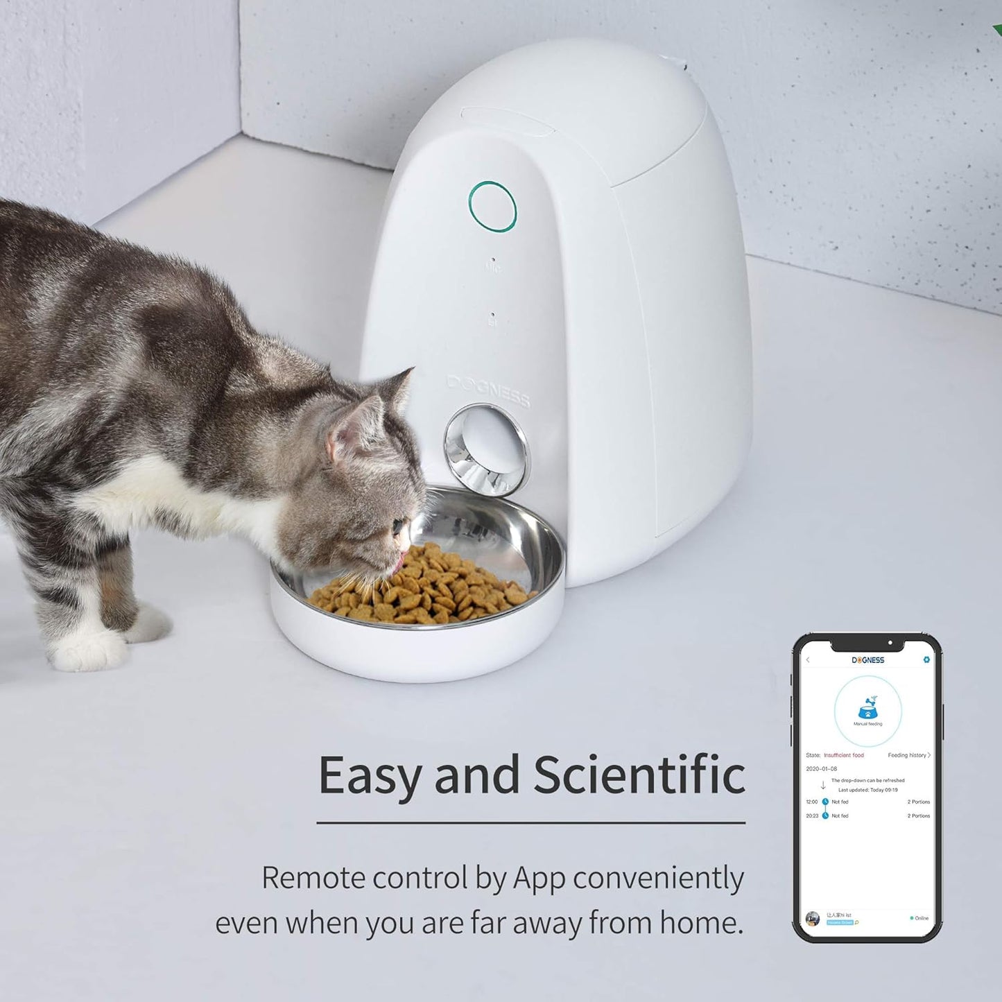 Automatic Pet Feeder Wifi 2L (2L Feeder, White)
