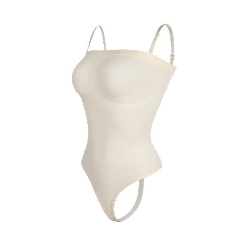 Off Shoulder Bustier Tube Top Strapless Bodysuit Women Thongs Shapewear Tummy Control Body Shaper Waist Trainer Skinny Underwear