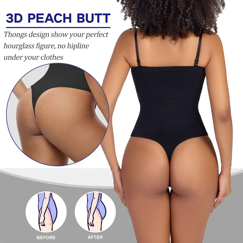 Off Shoulder Bustier Tube Top Strapless Bodysuit Women Thongs Shapewear Tummy Control Body Shaper Waist Trainer Skinny Underwear