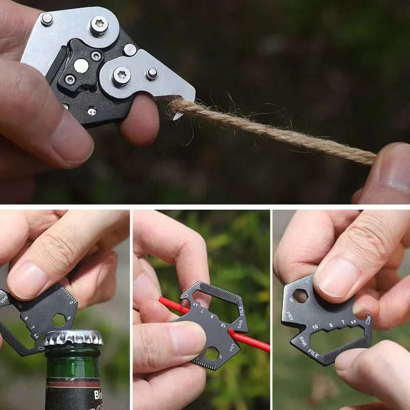 Multifunctional Hexagonal Coin Outdoor EDC Tool Hexagonal Folding Coin Knife Keychain Screwdriver Pocket Folding Mini Coltello G