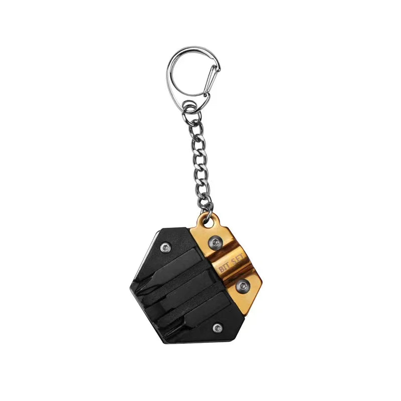 Multifunctional Hexagonal Coin Outdoor EDC Tool Hexagonal Folding Coin Knife Keychain Screwdriver Pocket Folding Mini Coltello G