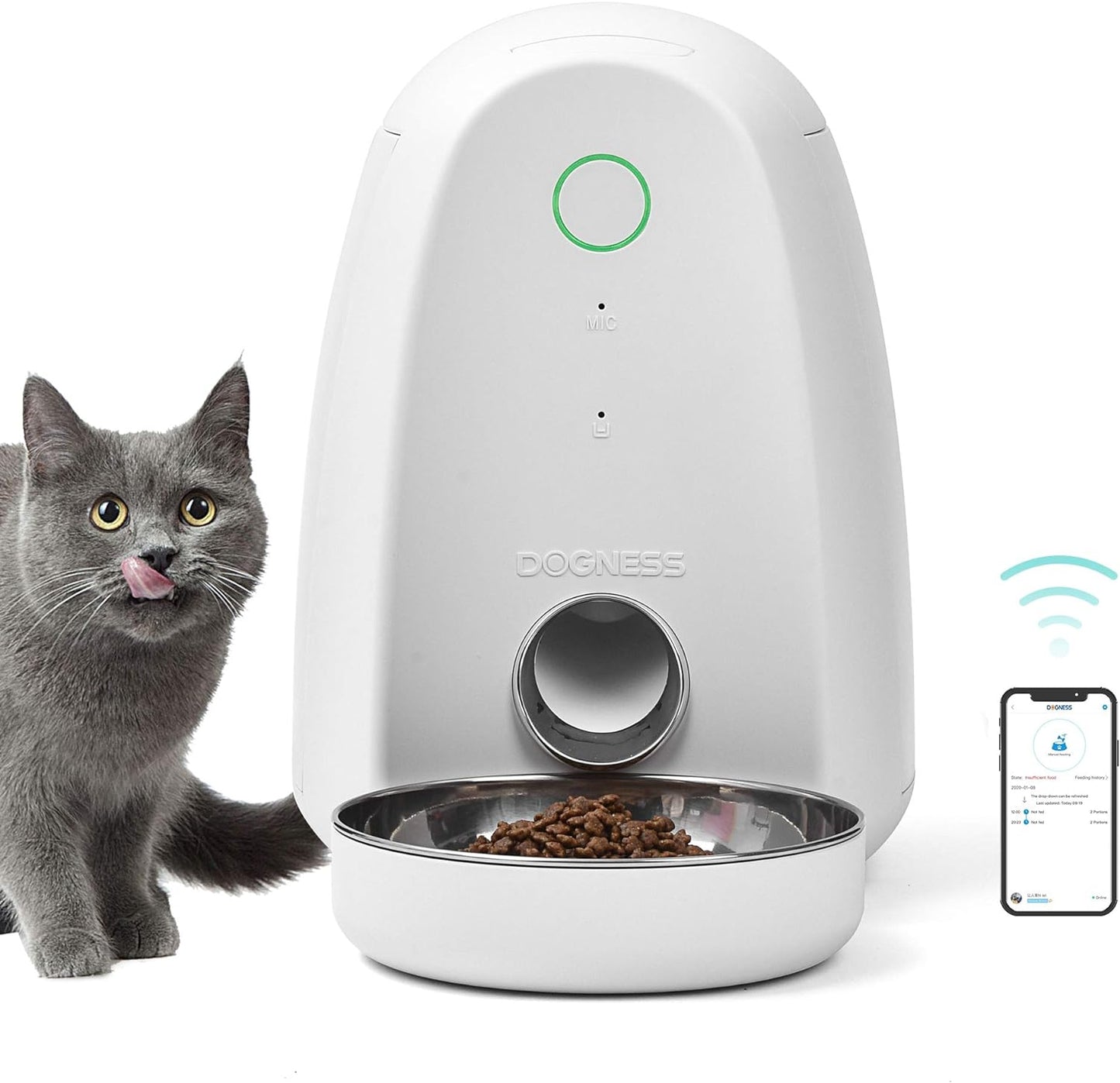 Automatic Pet Feeder Wifi 2L (2L Feeder, White)