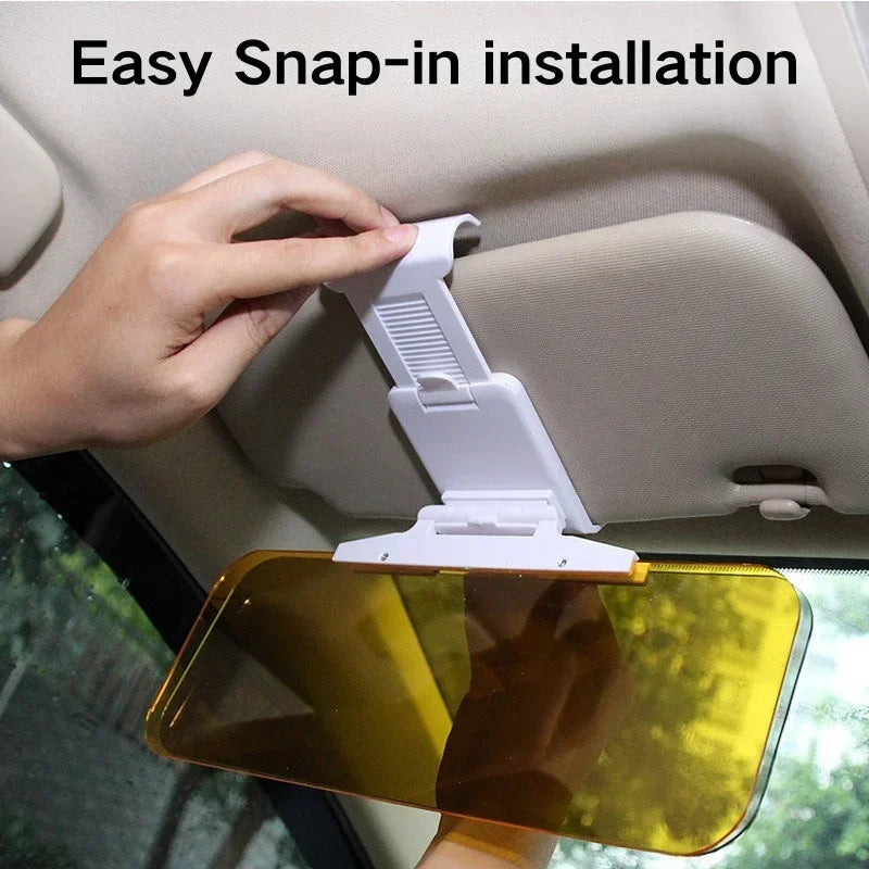 Car Sun Visor HD Anti-Glare Sunshade Day & Night Vision Foldable Driving Mirror UV Protection Flip-Down Interior Accessories