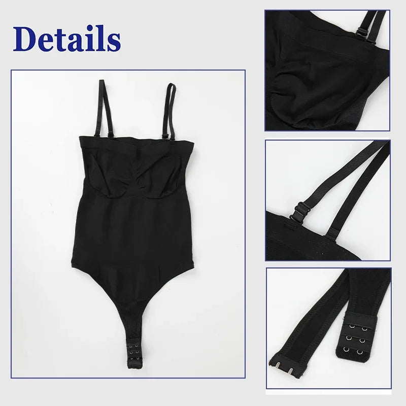 Off Shoulder Bustier Tube Top Strapless Bodysuit Women Thongs Shapewear Tummy Control Body Shaper Waist Trainer Skinny Underwear