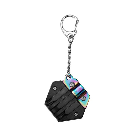 Multifunctional Hexagonal Coin Outdoor EDC Tool Hexagonal Folding Coin Knife Keychain Screwdriver Pocket Folding Mini Coltello G