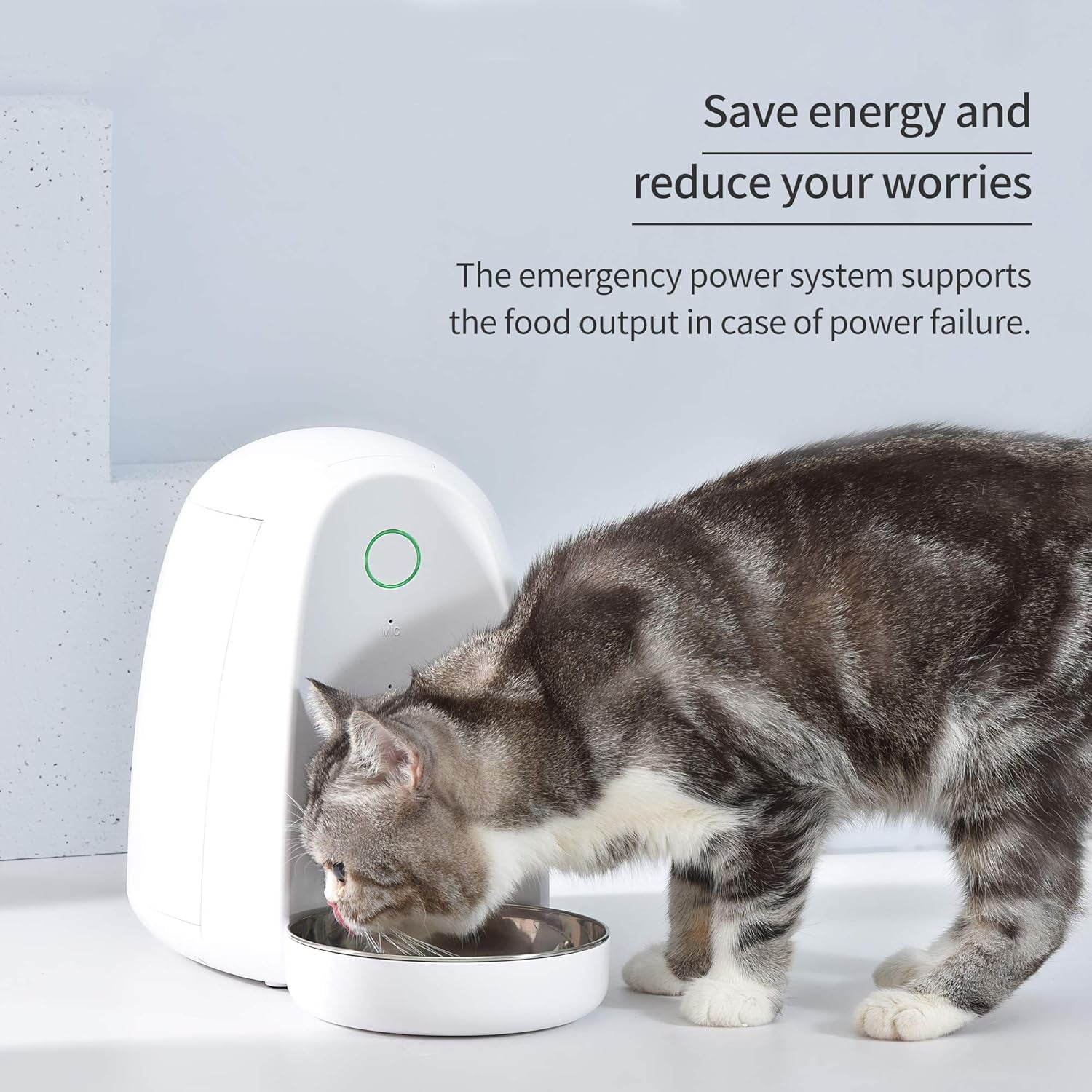 Automatic Pet Feeder Wifi 2L (2L Feeder, White)
