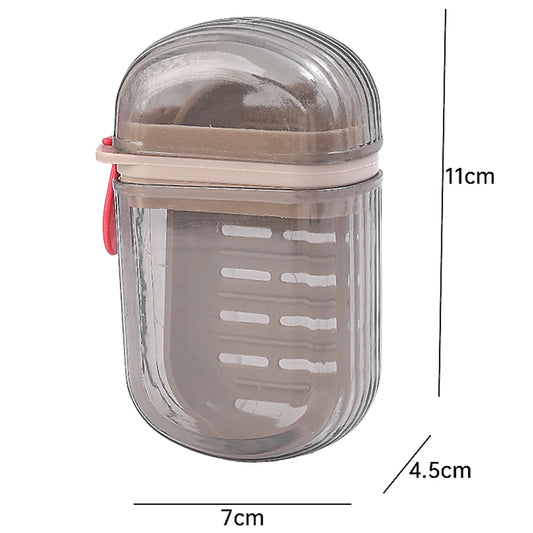 1-5Pcs Portable Soap Tray Leakproof Household Bathroom Drain Tray Bathroom Transparent Soap Box with Lid for Camping Traveling