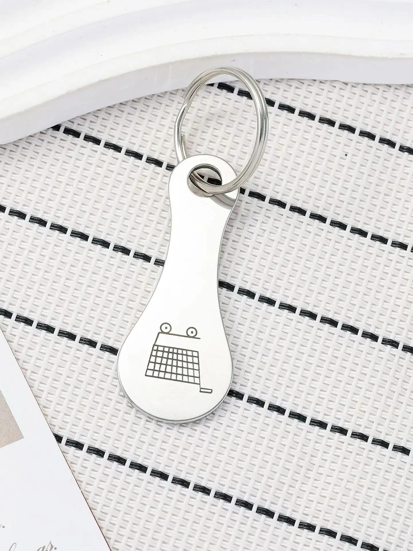 1Pcs Cart Shopping Token Trolley Key Keychain Coin Quarter Grocery Supermarket Holder Keyring Metal Ring Change Unlock Coins