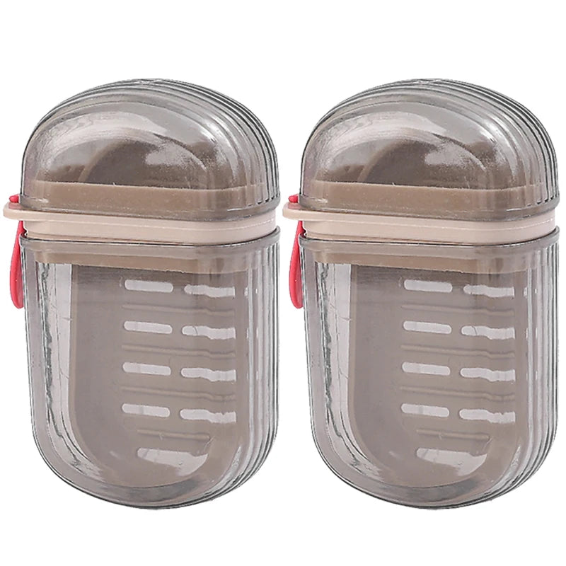 1-5Pcs Portable Soap Tray Leakproof Household Bathroom Drain Tray Bathroom Transparent Soap Box with Lid for Camping Traveling