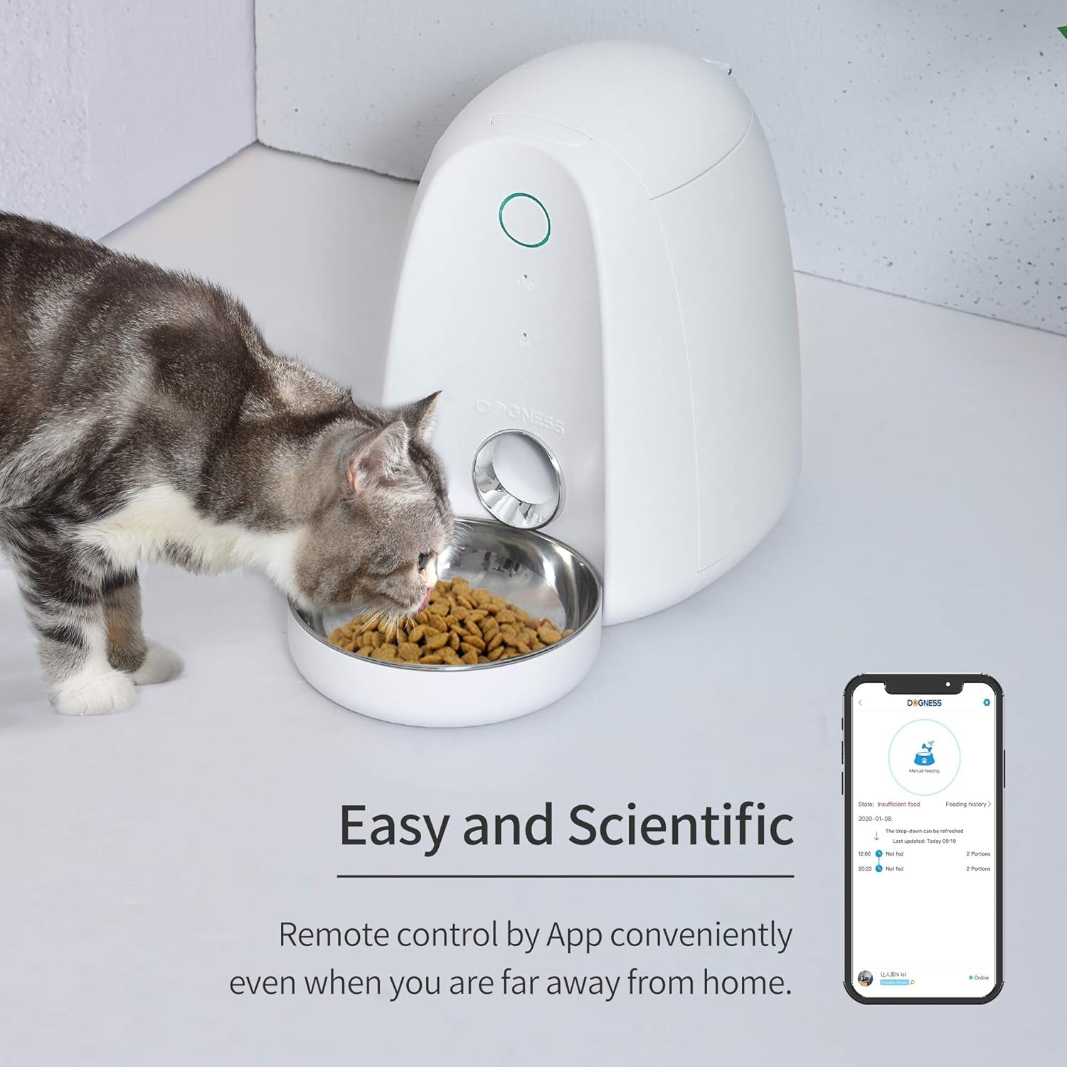 Automatic Pet Feeder Wifi 2L (2L Feeder, White)