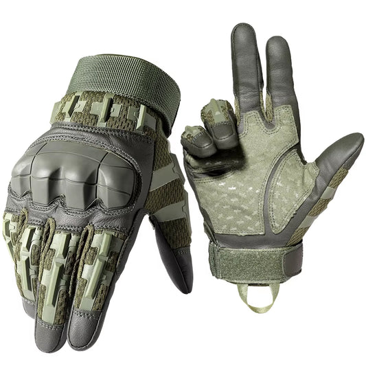 Tactical Full Finger Gloves Touchscreen PU Leather Combat Shooting Hunting Airsoft Hiking Work Cycling Anti-Skid Protective Gear