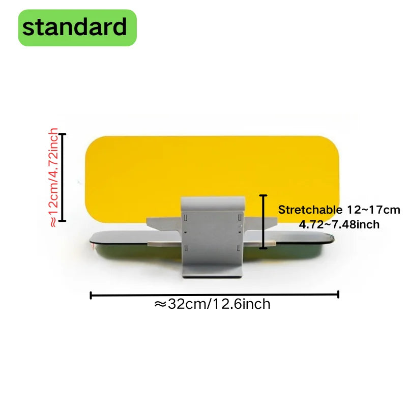 Car Sun Visor HD Anti-Glare Sunshade Day & Night Vision Foldable Driving Mirror UV Protection Flip-Down Interior Accessories