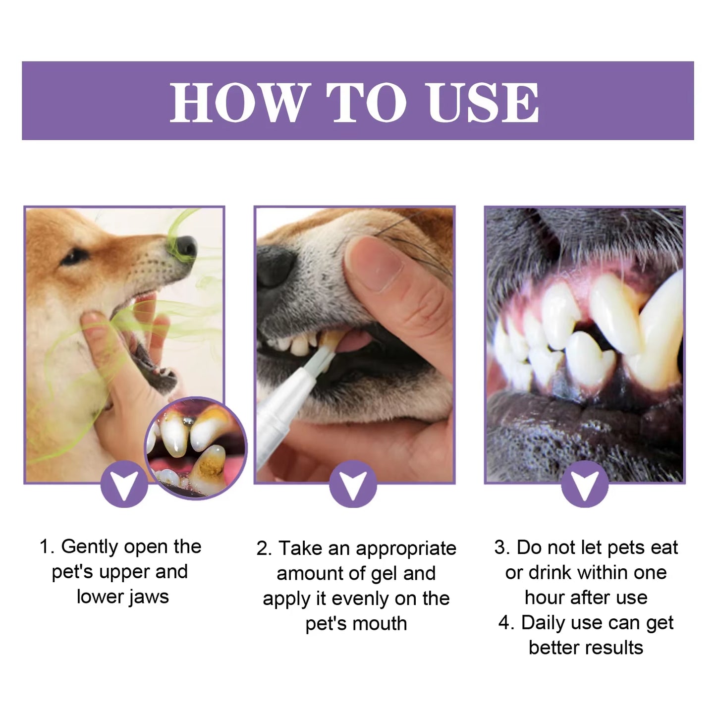 Pet Teeth Cleaning Pen Natural Teeth Cleaning Tools Pet Oral Repair Gel Dog Grooming Toothbrush Dental Stain Cleaning Pen