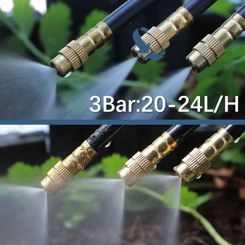 30-5M 1/4" 4/6Mm Misting Cooling System 360° Free-Bend Adjustable Nozzle Atomizer Sprayer for Outdoor Garden Irrigation Watering