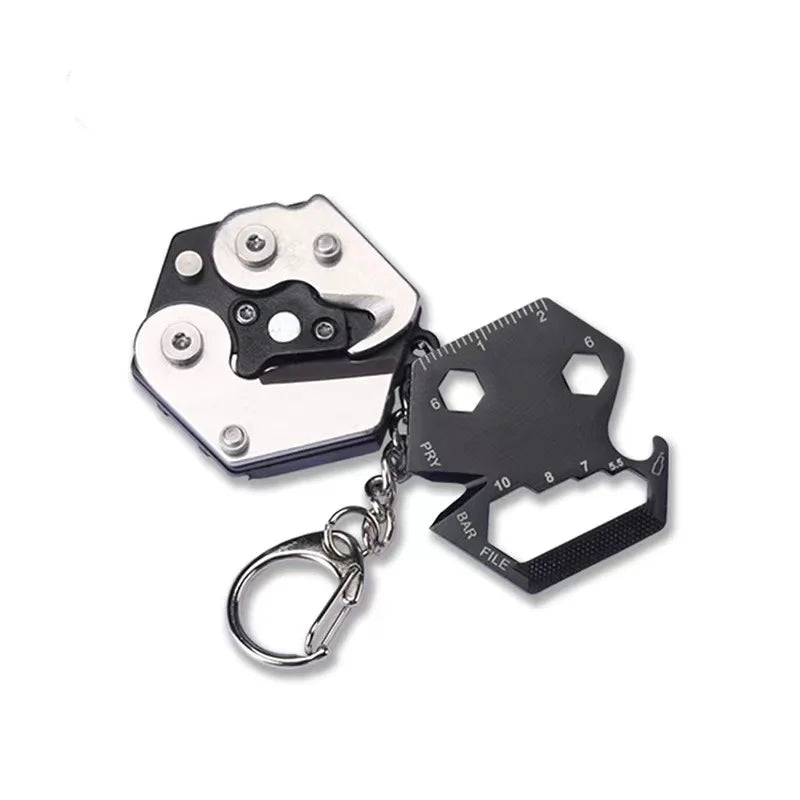 Multifunctional Hexagonal Coin Outdoor EDC Tool Hexagonal Folding Coin Knife Keychain Screwdriver Pocket Folding Mini Coltello G