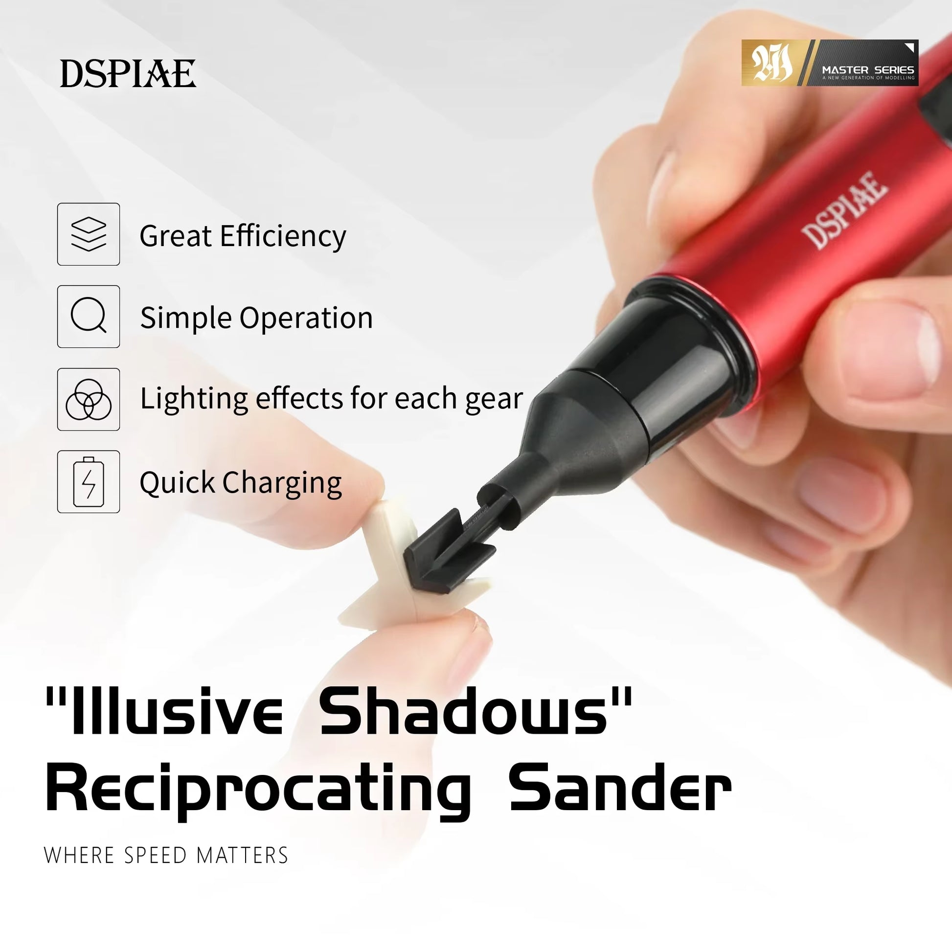 DIY ES-A Reciprocating Sander Electric Grinding Pen Plastic Model Sanding Paper Head for Military Model Craft Tools Hobby