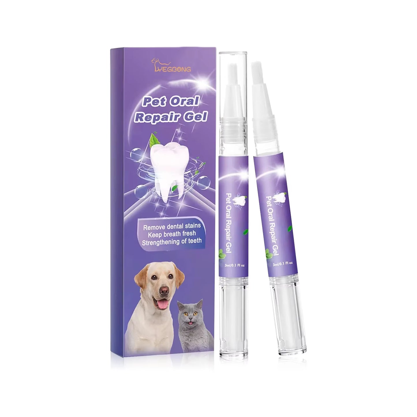 Pet Teeth Cleaning Pen Natural Teeth Cleaning Tools Pet Oral Repair Gel Dog Grooming Toothbrush Dental Stain Cleaning Pen