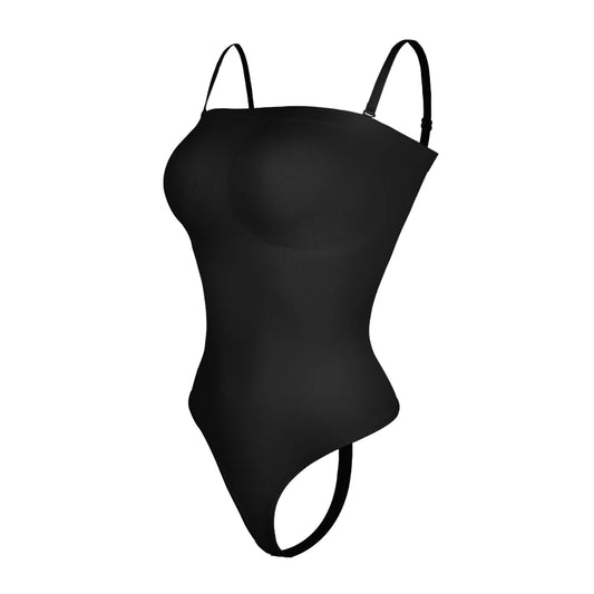 Off Shoulder Bustier Tube Top Strapless Bodysuit Women Thongs Shapewear Tummy Control Body Shaper Waist Trainer Skinny Underwear